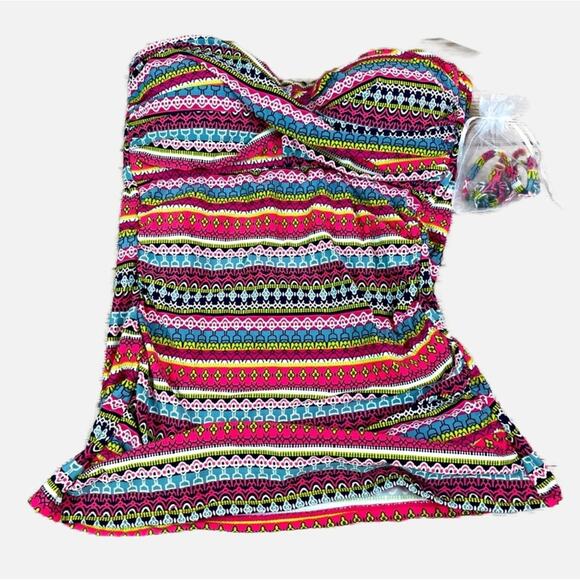 NWT Anne Cole Tankini Top - BRIGHT COLORS - Picture 1 of 10